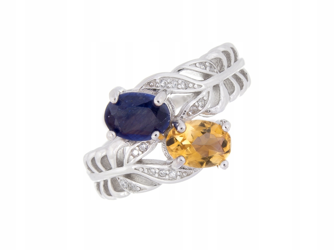 Stříbrný Prstýnek Prsten Vel 17 Citronů Safír