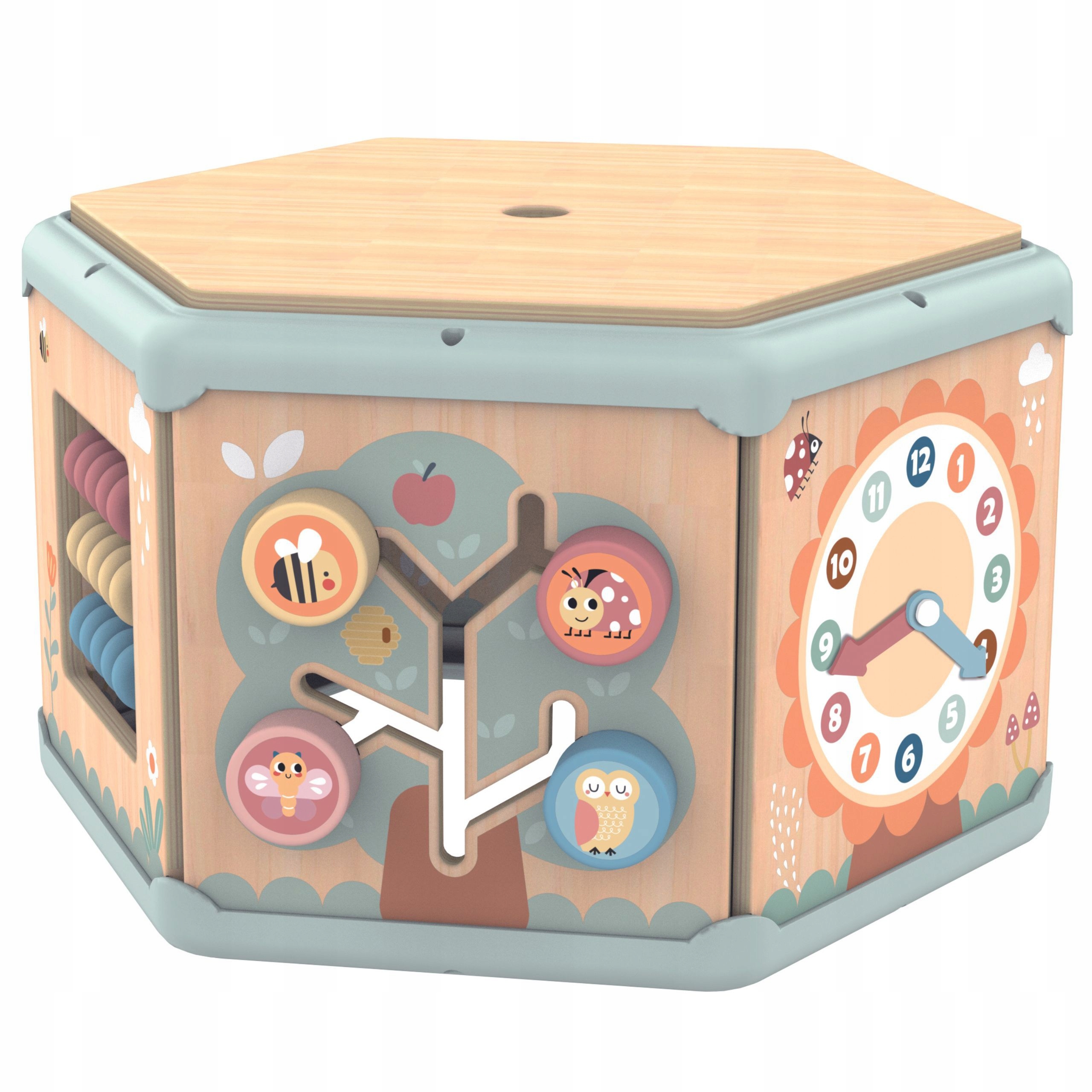 INTERAKTYWNY DREWNIANY SZEŚCIOKĄT MONTESSORI OTWIERANE PUDEŁKO TOOKY TOY Marka Tooky Toy