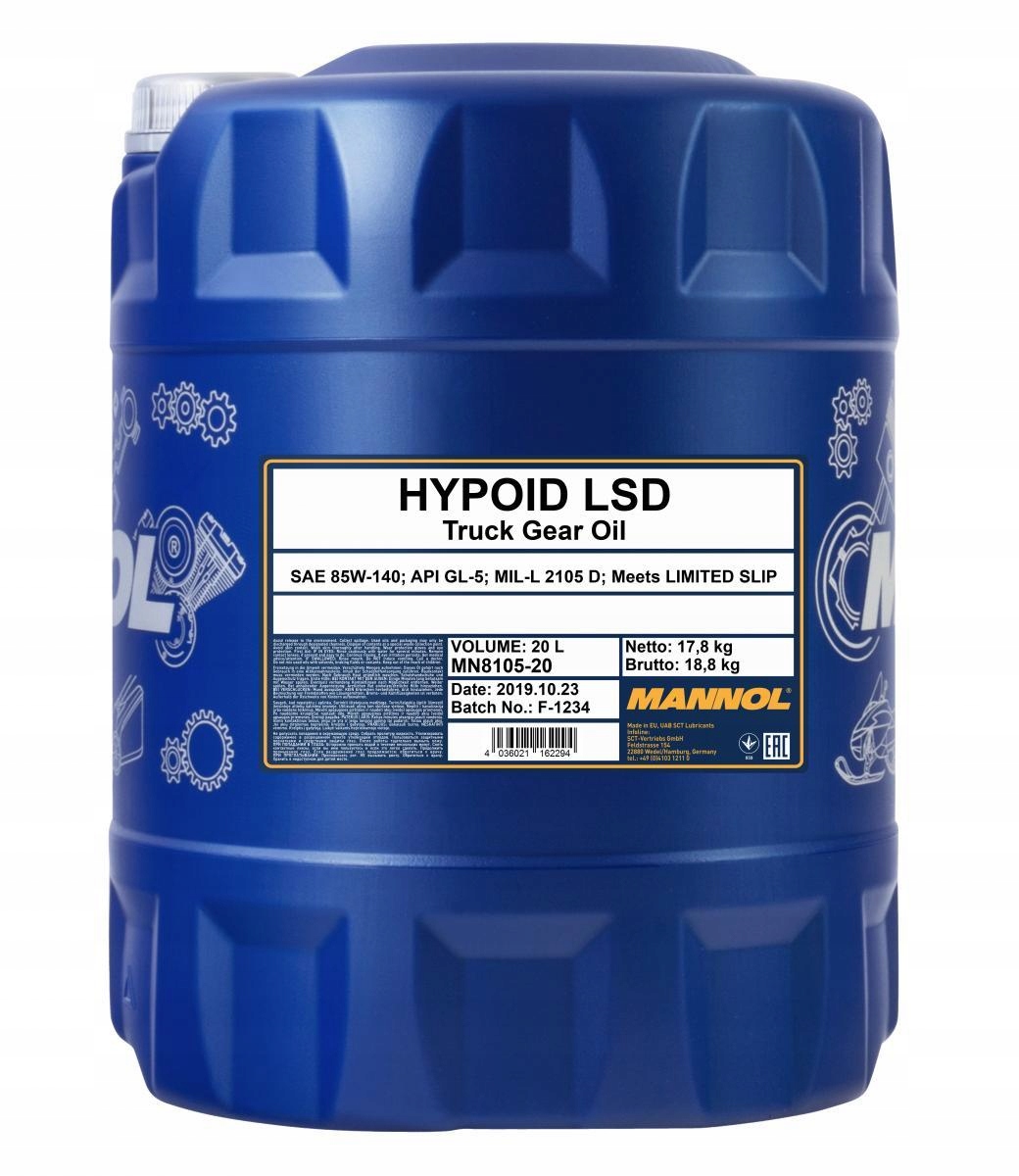 Prevodový Olej Mannol Hypoid Lsd 85W140 20L
