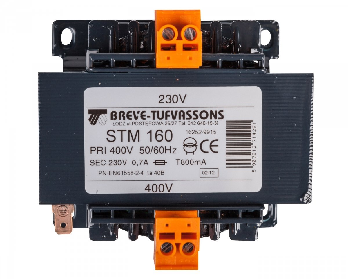 

Transformator 1-fazowy Stm 160VA 400/230V