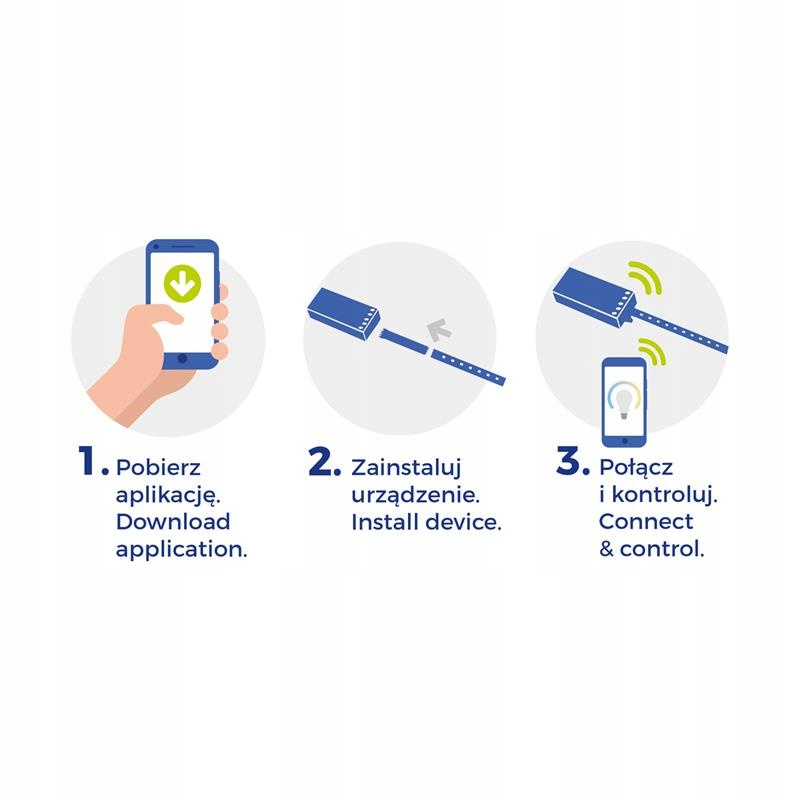 STEROWNIK SMART DO TAŚMY LED RGBW WIFI TUYA 12/24V Kod producenta WOJ+05642