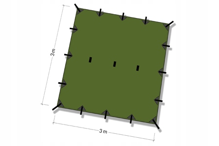

Szkocki Tarp, płachta DD Hammocks 3x3 oliwka