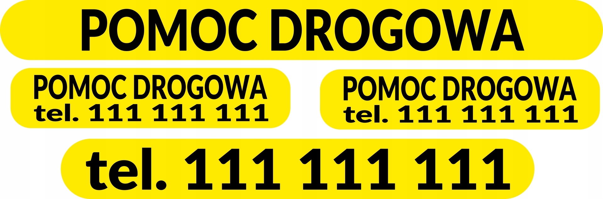 

naklejki Odblaskowe Pomoc Drogowa zestaw XXL
