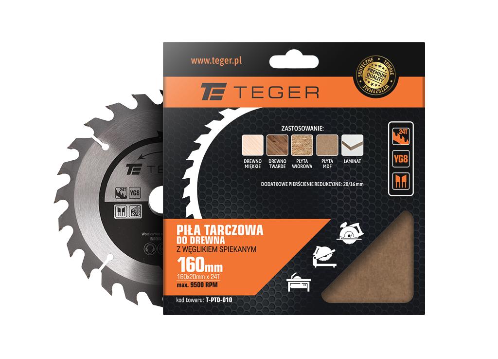 Piła tarczowa do drewna z węglikiem spiekanym 160x20x24T / TEGER Marka Teger
