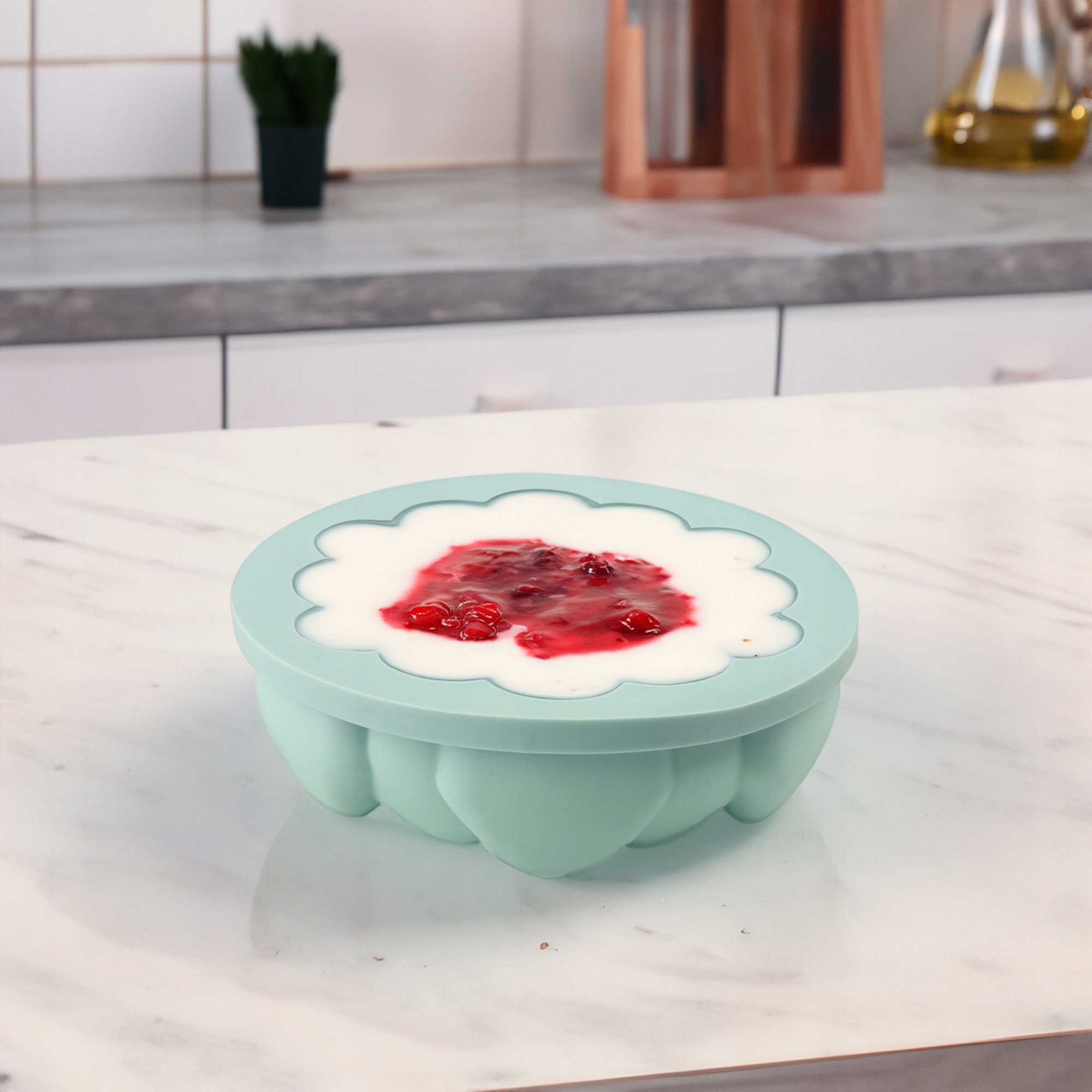 FORMA SILIKONOWA DO DESERÓW BĄBLE 3D OKRĄGŁA MUSY CIASTKA 19,5 x 19,5 CM