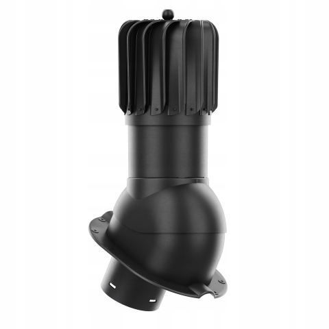 Rotačný krb Rotoline pre plechovú krytinu M fi 150 mm, podlhovastý, čierny
