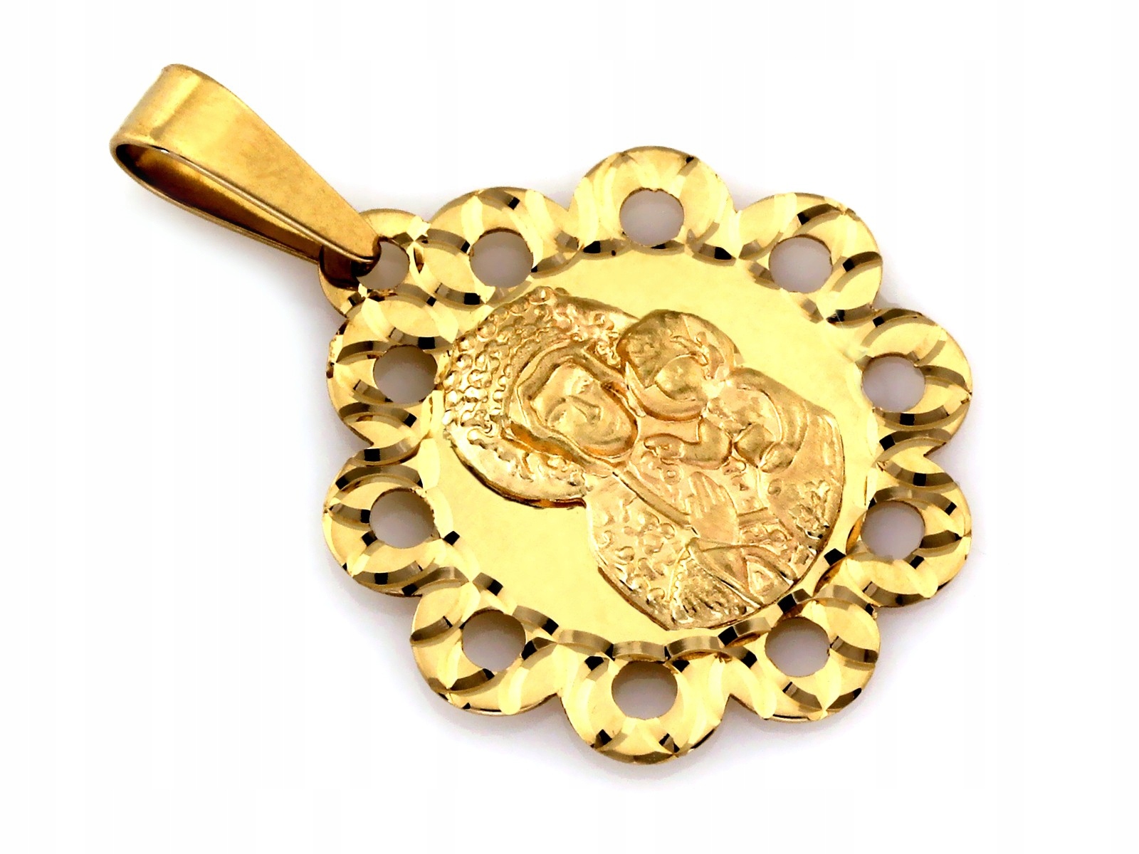 Zlatý medailonek pr. 585 s Pannou Marií Čenstochovskou 0.91 g pro dívku