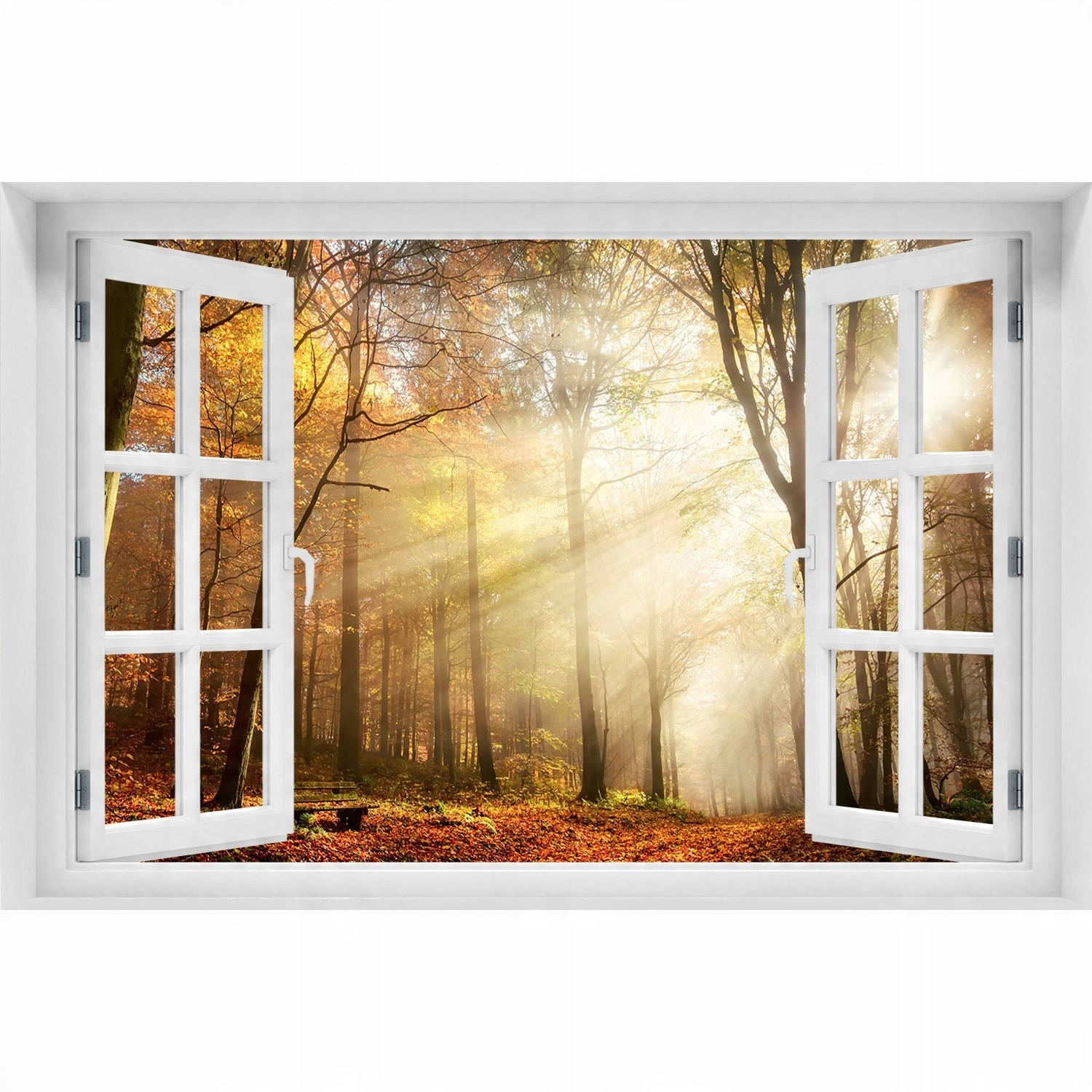 

3D Okno Naklejka na ścianę Mgła w lesie 150x100