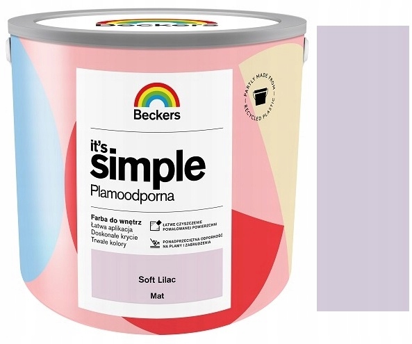 Beckers It`s Simple Skvrnitá Barva Na Stěny A Stropy Soft Lilac 2.5L