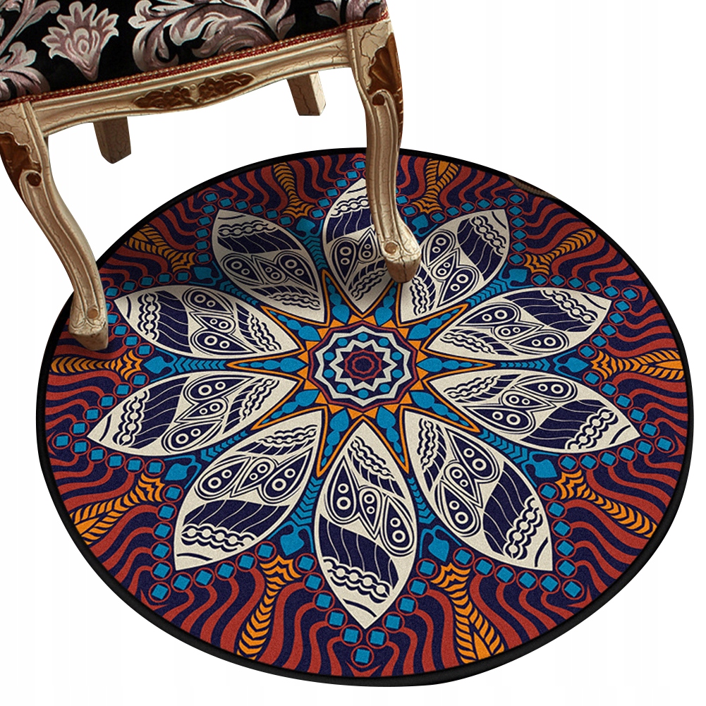 Okrúhly koberec, retro, etnický štýl 100 cm
