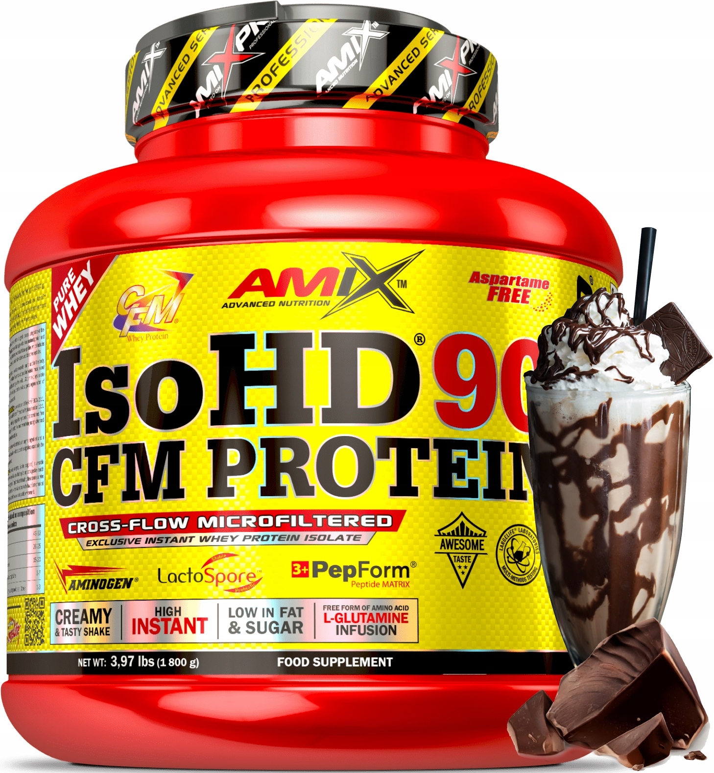 Kávový protein bez cukru a laktózy Amix IsoHD 90 Cfm Proteinový izolát Wpi