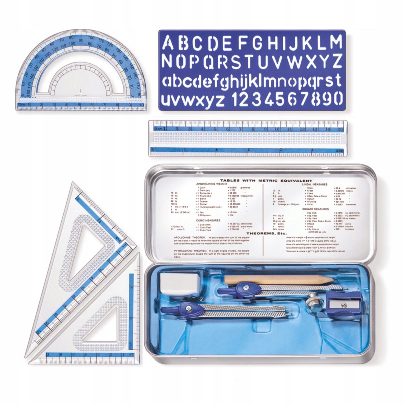 Zestaw komplet geometryczny STAEDTLER 10 el. metal