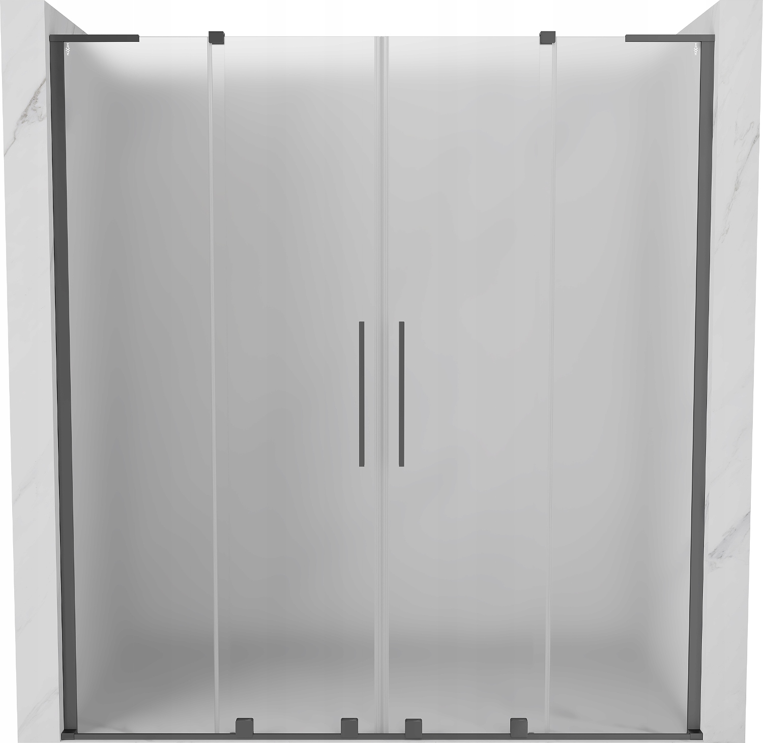 Mexen Velar L Duo Drzwi Prysznicowe Rozsuwane 180 CM Szron Gun Metal