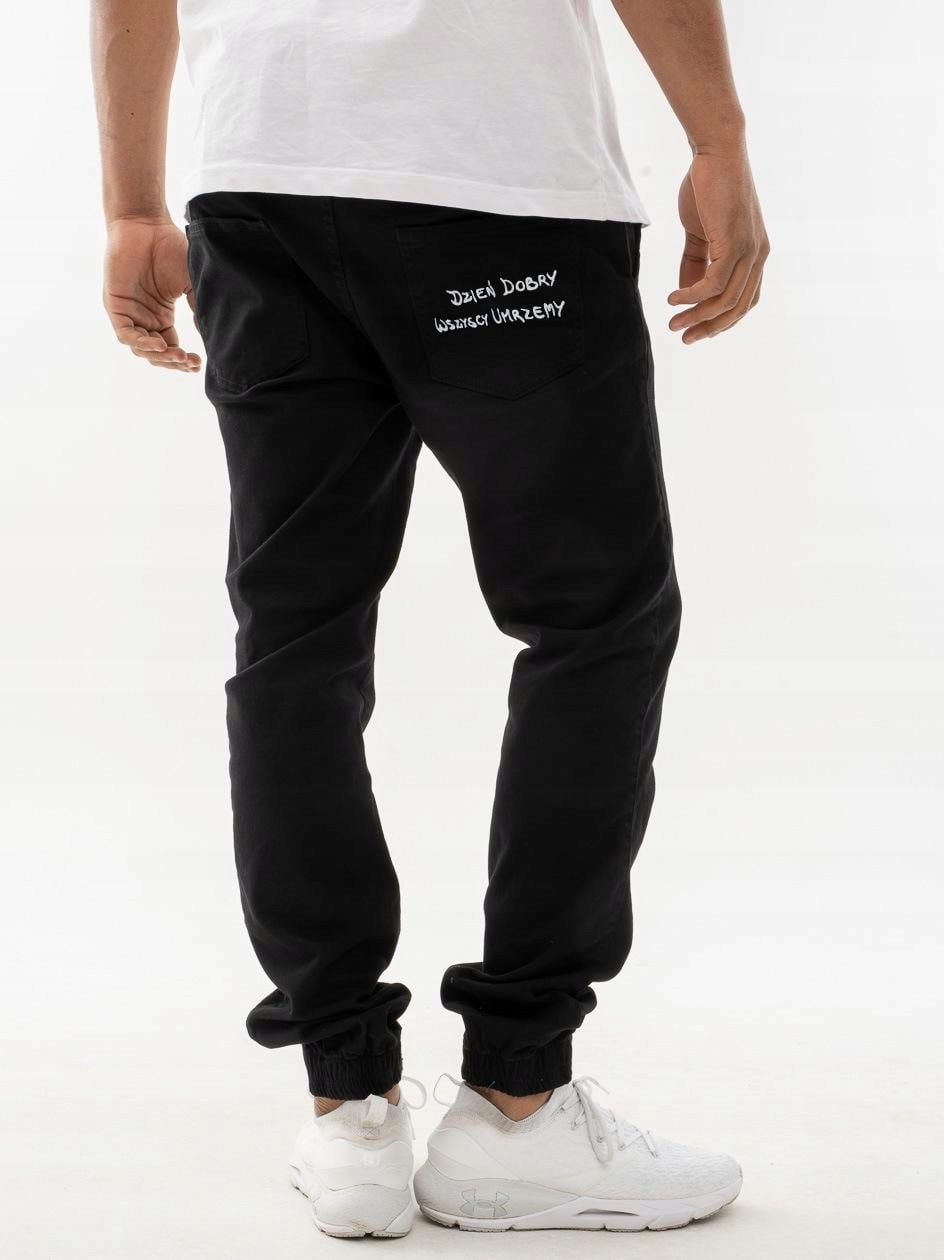 Jogger Džínové Kalhoty Pánské Černé MyStars Polské Módní Dobrý den XXL