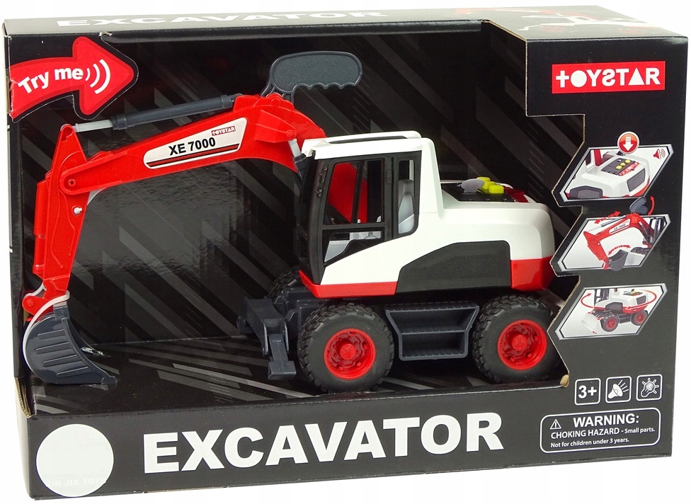 Koparka Ruchome Ramię Auto Budowlane Światła Dźwię Marka LEANToys