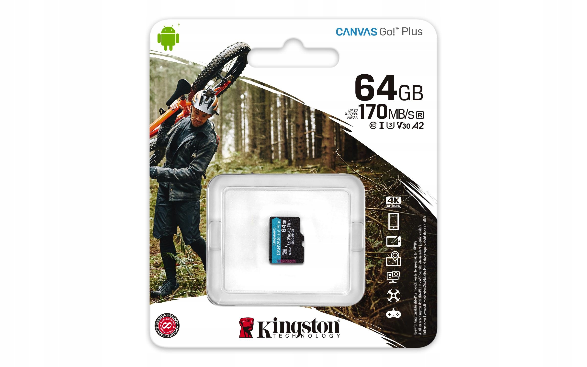 Karta microSD Kingston Canvas Go! Plus 64 GB Model Canvas Go! Plus