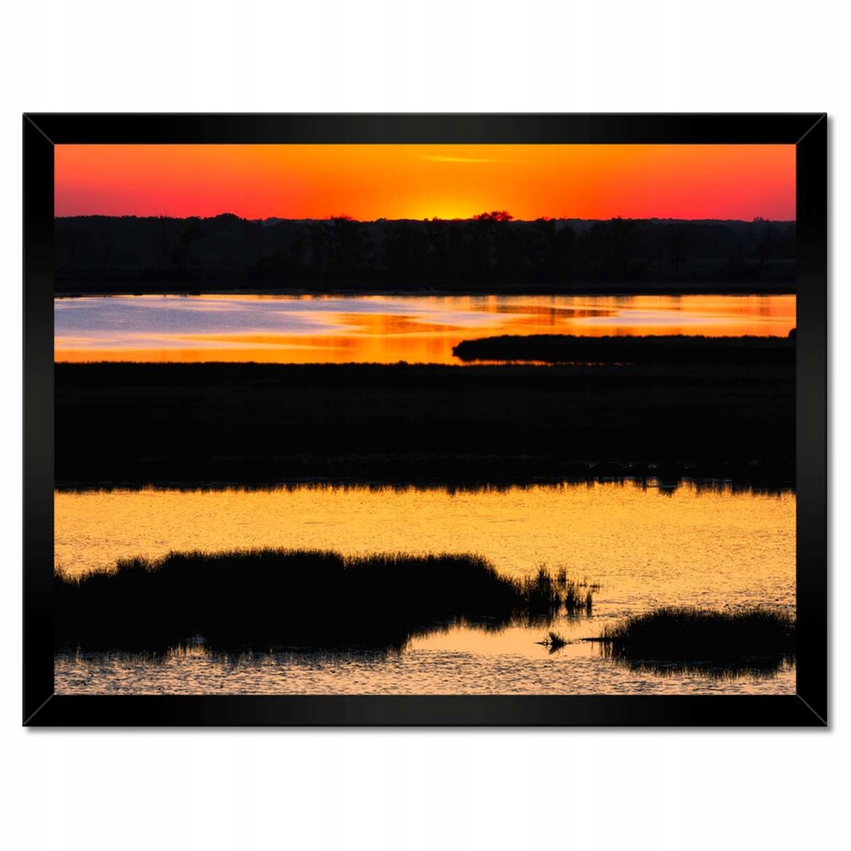 Plakáty v rámu 40x30 Jezero Západ Slunce