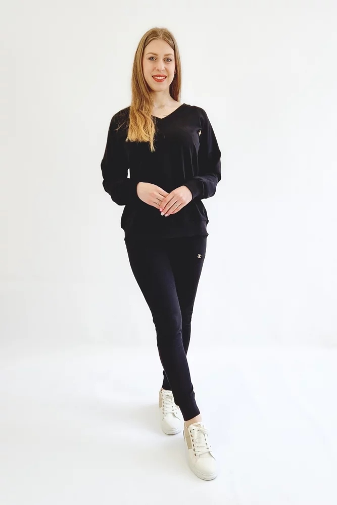 Černý bavlněný Tepláková Souprava L