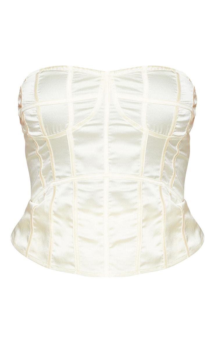 C0C024 ŻÓŁTY SATYNOWY TOP GORSETOWY PRETTYLITTLETHING 3XL Wzór dominujący bez wzoru