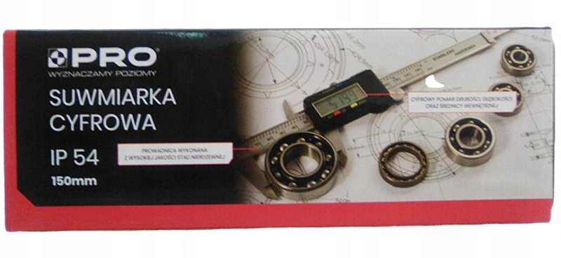Suwmiarka elektroniczna cyfrowa 150mm IP54 PRO EAN (GTIN) 5901571515427