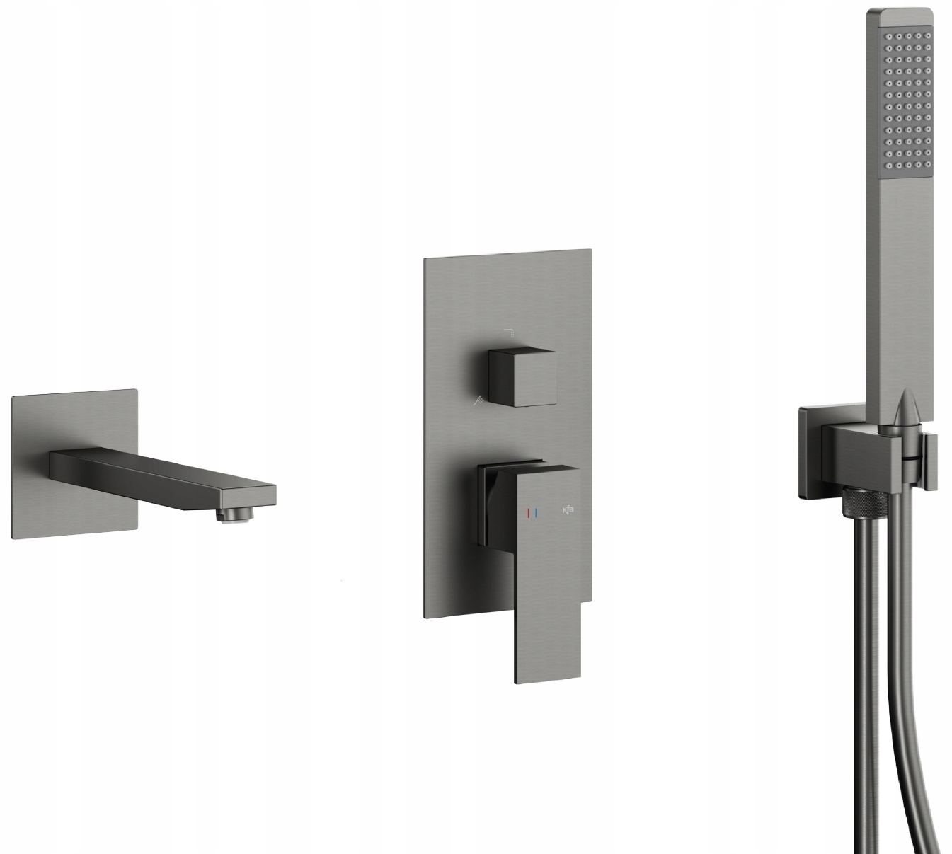 Kfa Podomítkový Vanový Set S Baterií Logon, Gun Metal Grey Pvd