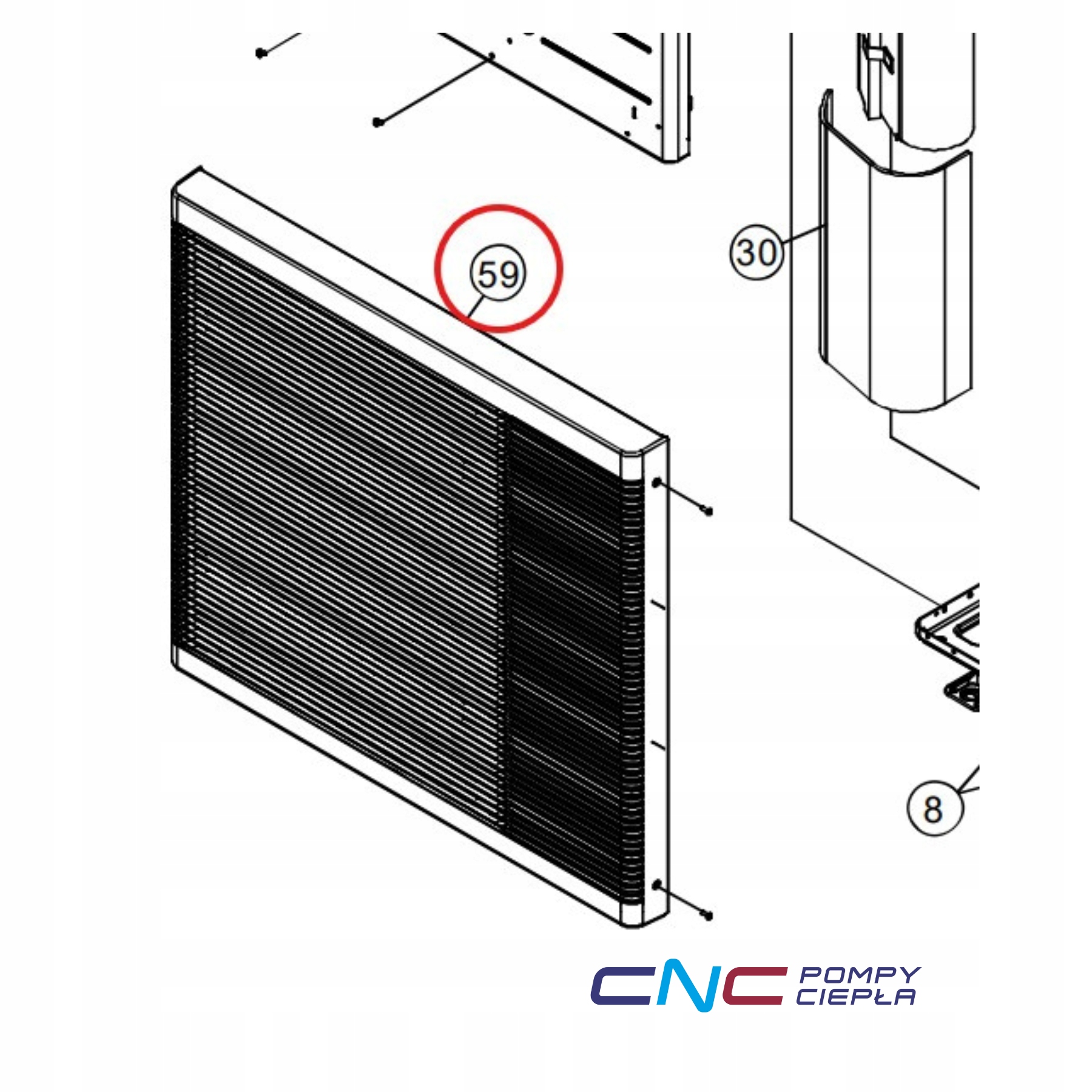 Panasonic ACXE20C07970 – Výstupná mriežka (Discharge Grille Complete)
