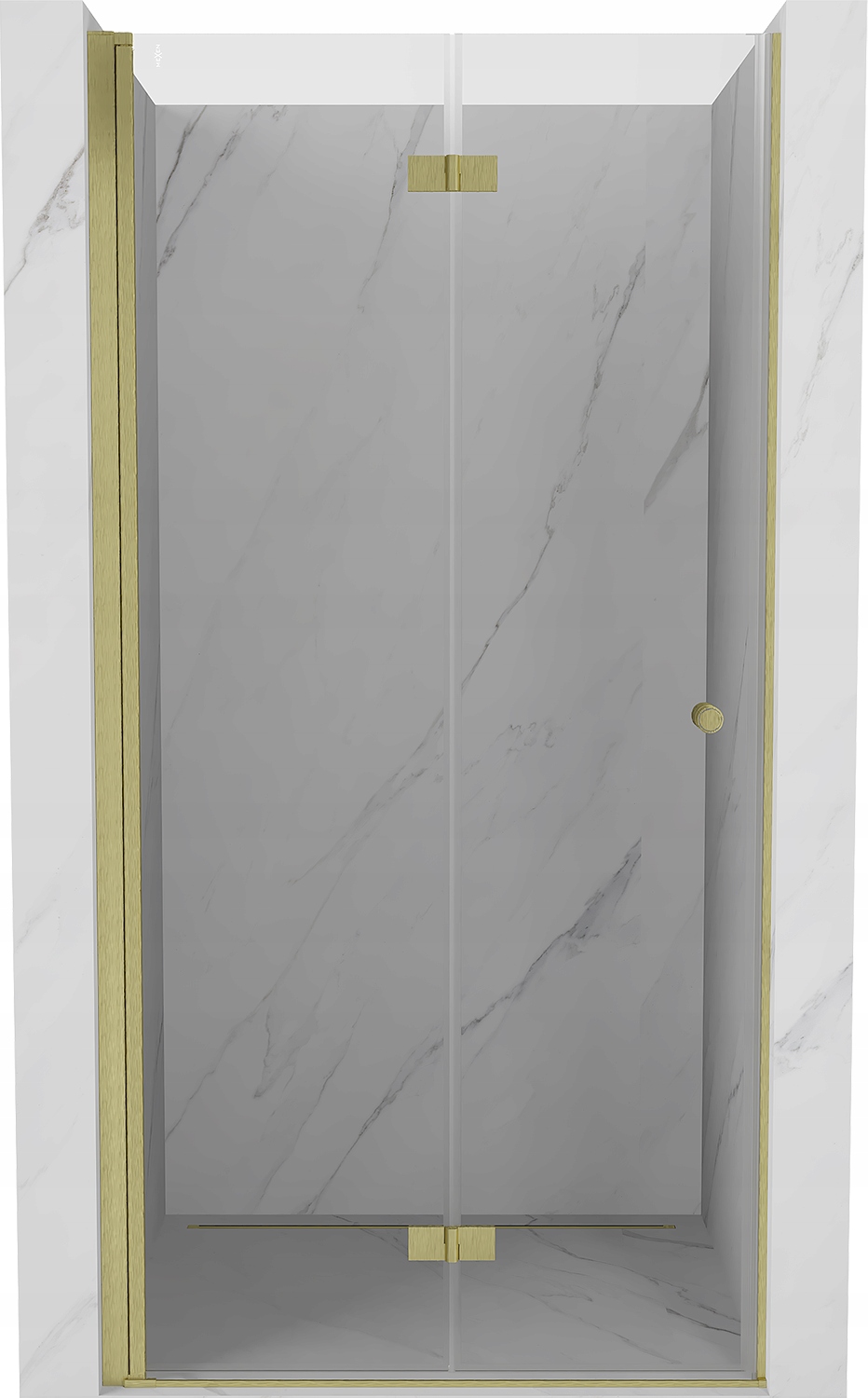 Mexen Mist-f Drzwi Prysznicowe Składane Lewe 70 CM Transparent Złote