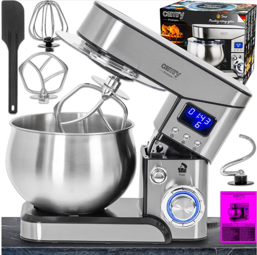 Kuchyňský robot Silný planetární mixér s mísou 5 l 2000 W Příslušenství CR4223