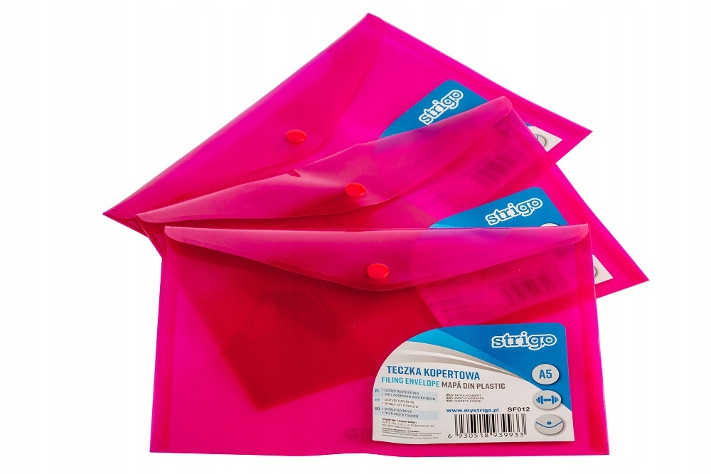 TECZKA KOPERTOWA NA ZATRZASK A5 STRIGO SASZETKA MOCNA RÓŻOWA Kod producenta SF012