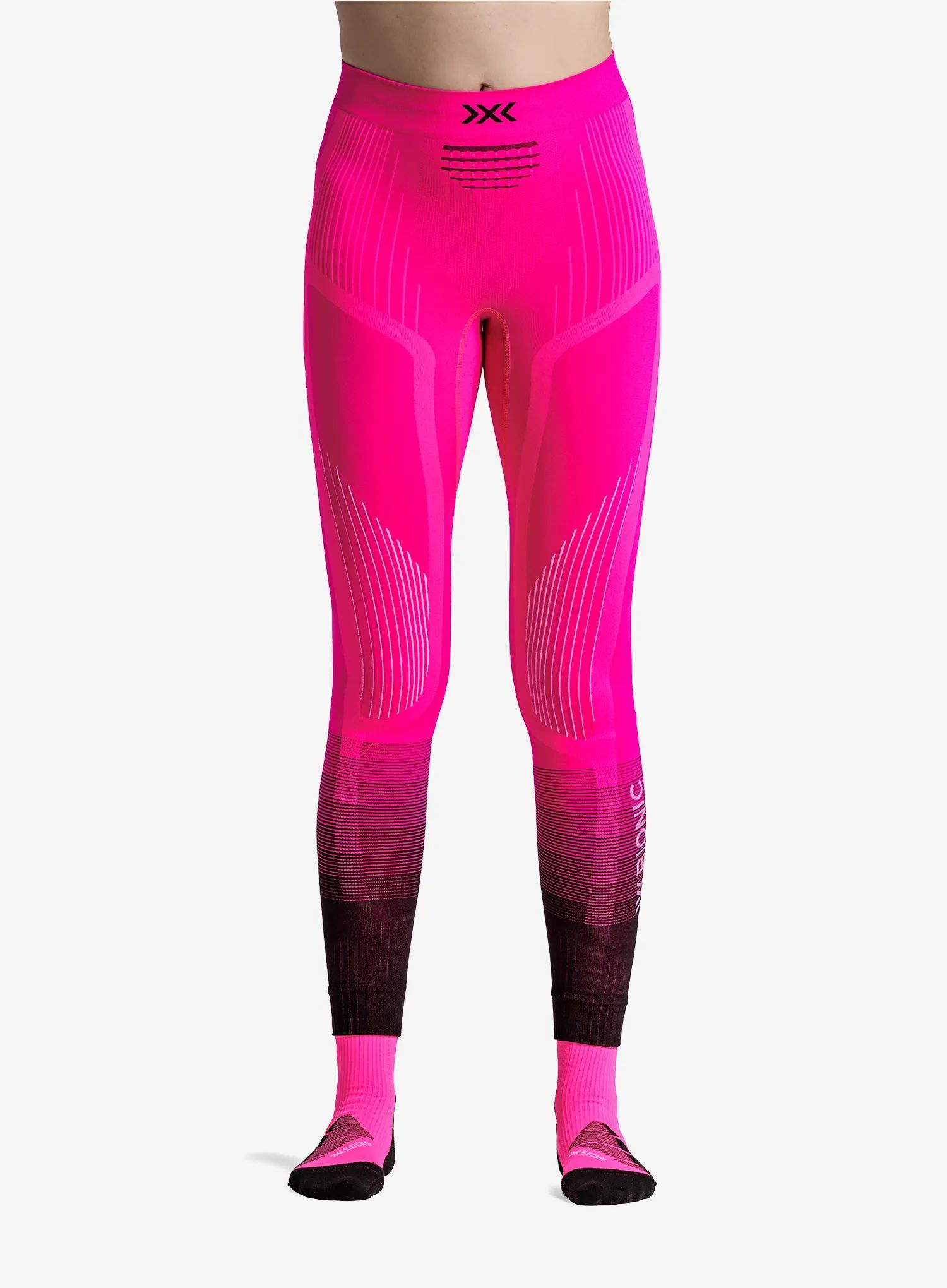 Dámské termoaktivní legíny X-Bionic Invent Graphics Pants fluo pink L