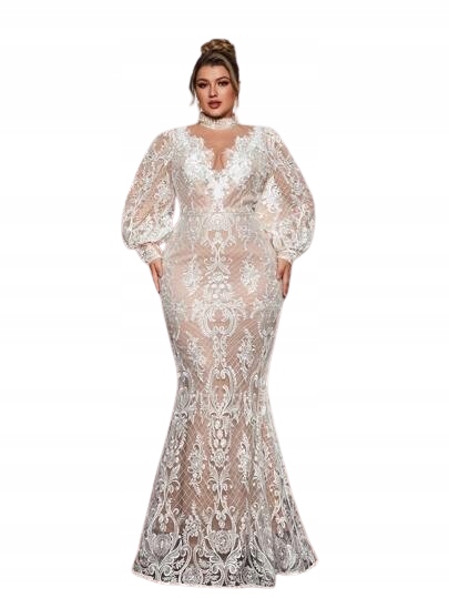 Shein Plus Size Krajkové Do Země, Bílé, 48 1 Lyq