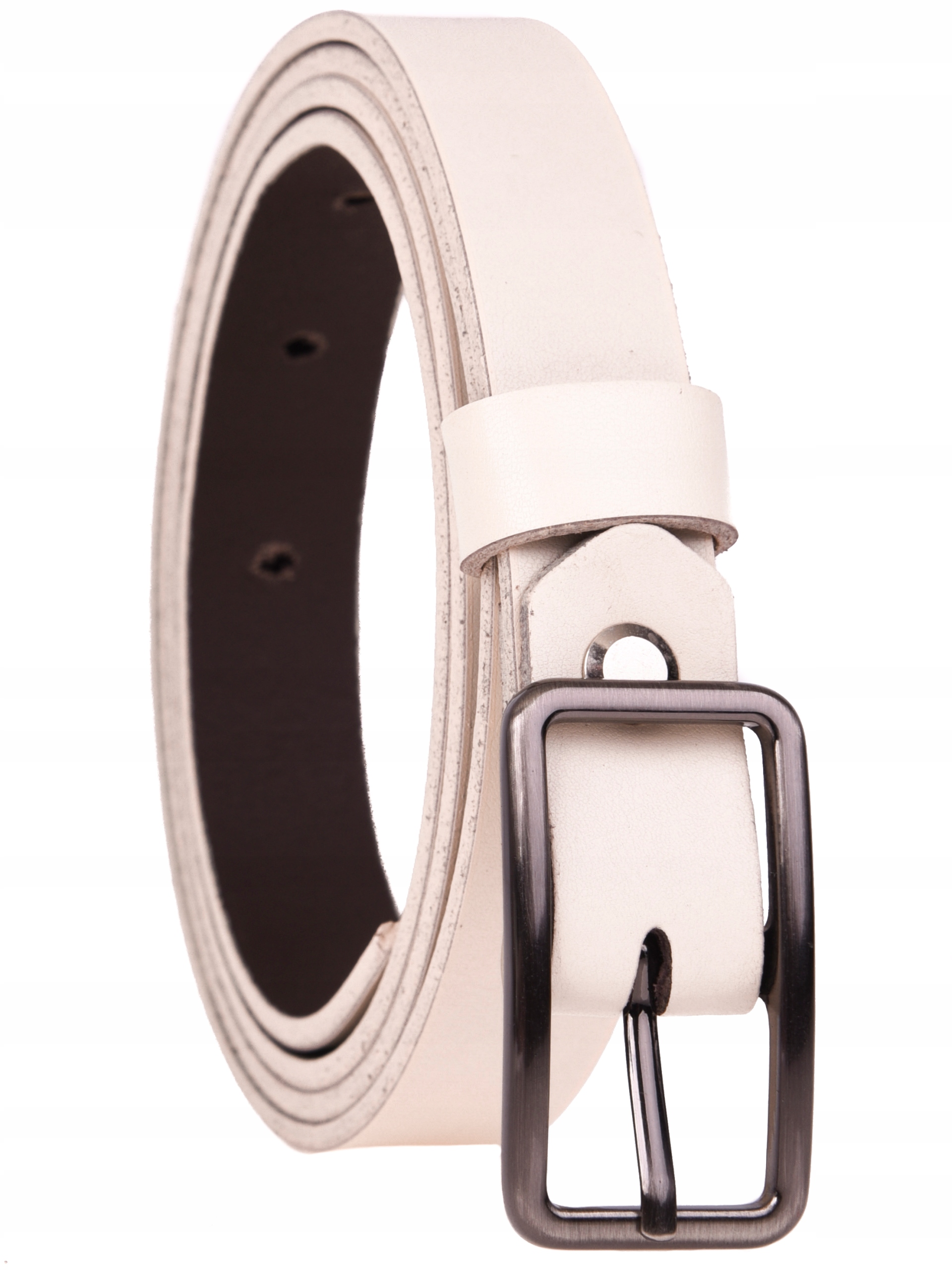 

Skórzany Pasek damski 2cm Ecru