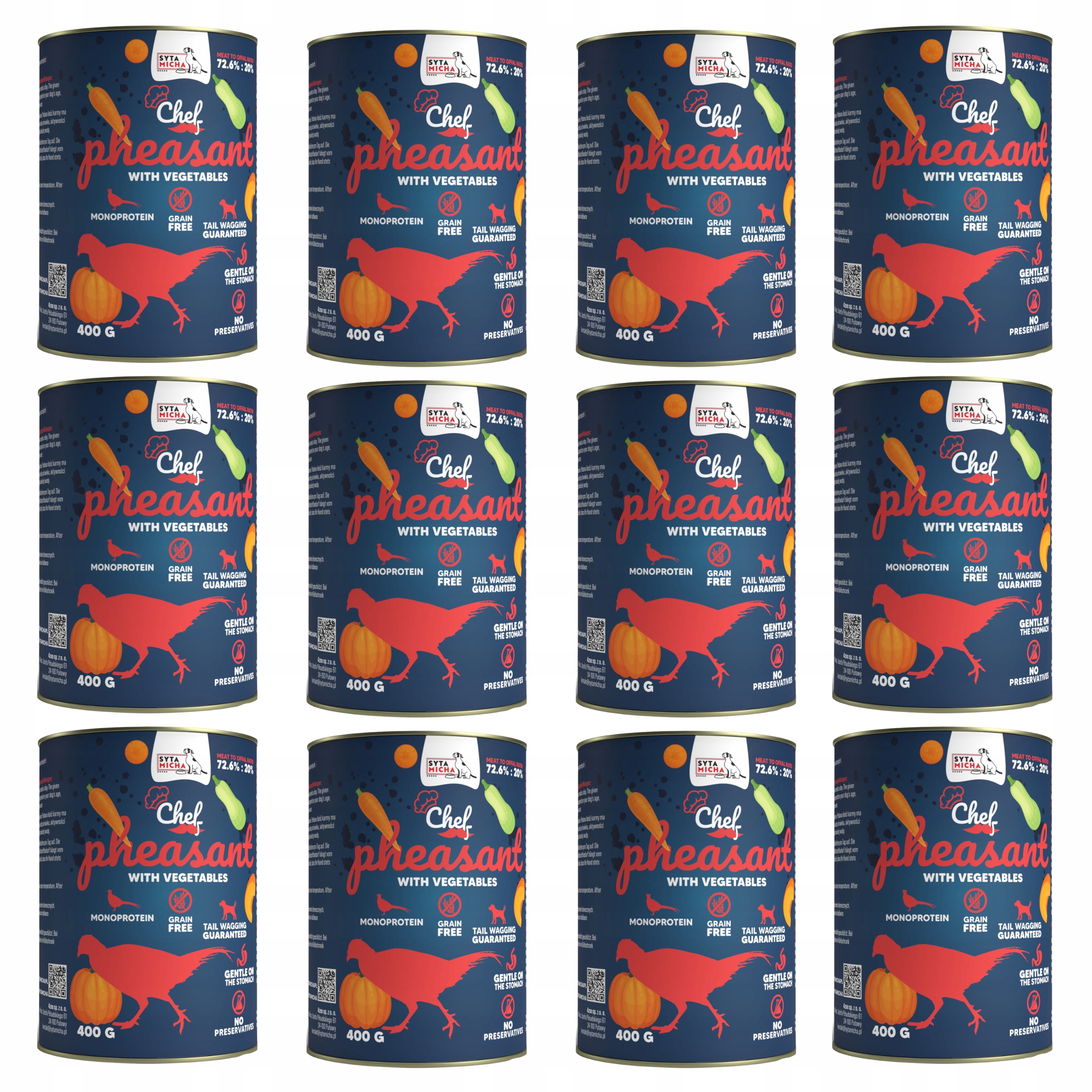 Levně Syta Micha Chef krmivo pro psy Bažant se zeleninou 12 x 400 g