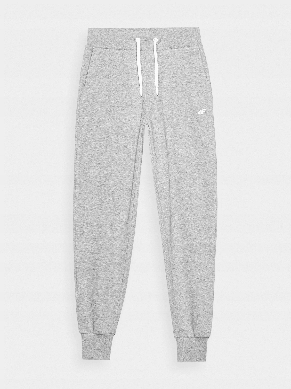 SPODNIE DRESOWE DAMSKIE 4F JOGGERY SPORTOWE BAWEŁNIANE WYGODNE SZARE r. L Model SPORTSTYLE