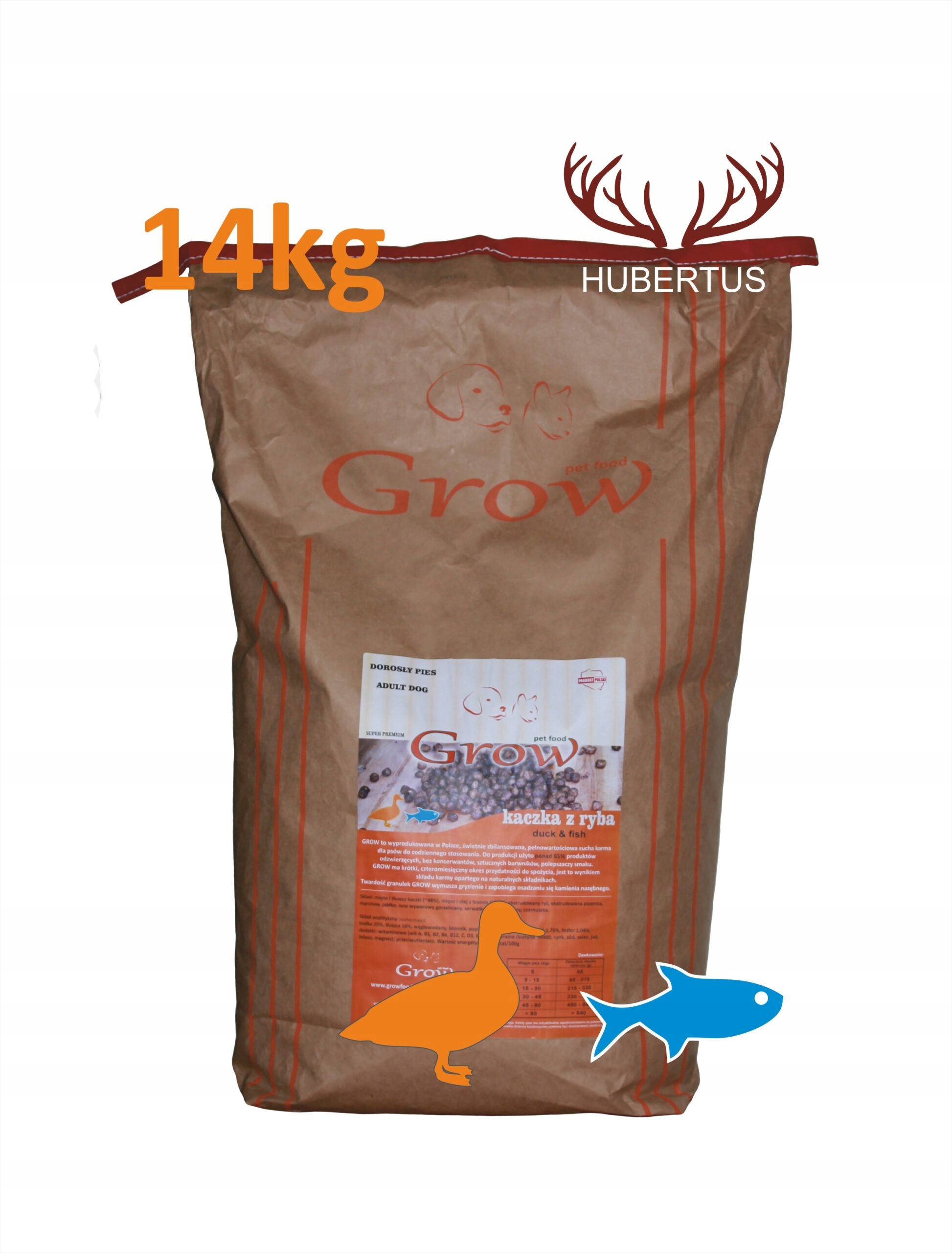 Grow karma Kaczka Z Rybą Adult S/m Hubertus 7KG