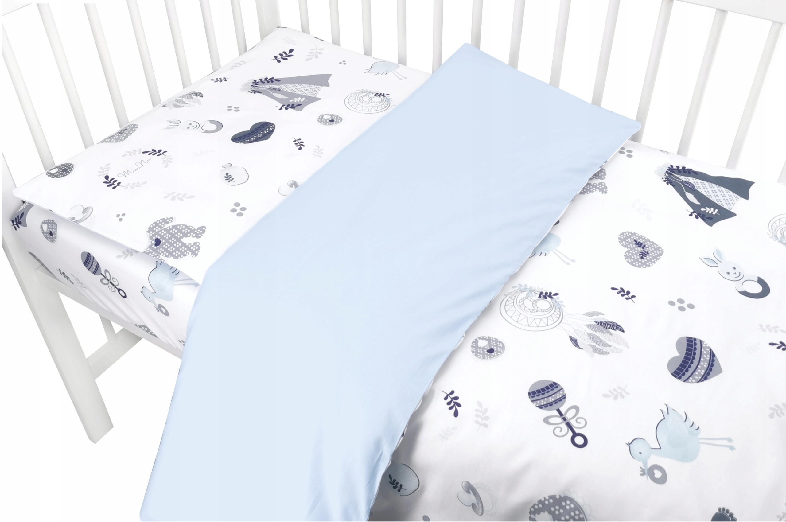 

Miminu Pościel 2cz 100x135 40x60 Baby Shower Blue