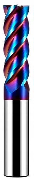 Frez węglikowy fi 10x25x75 Vhm palcowy 6 ostrzy 65HRC Nano Blue
