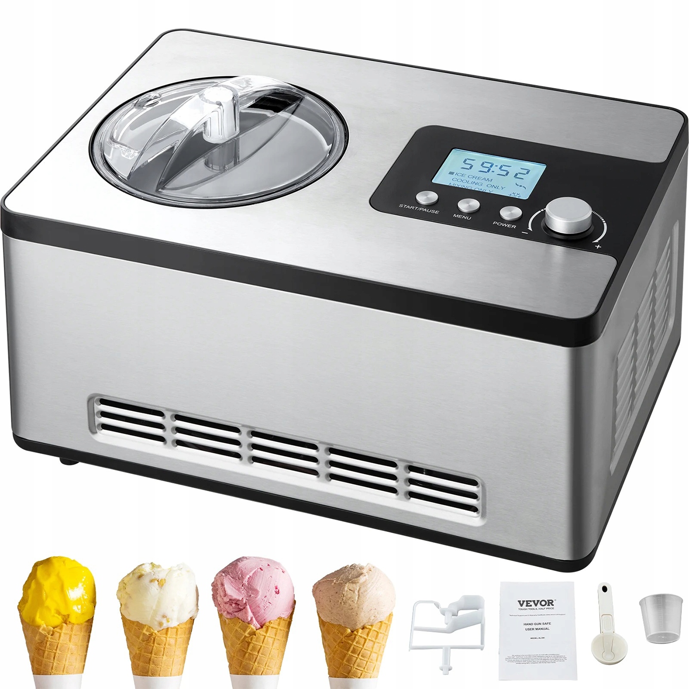 Zmrzlinovač s kompresorom 2L Automat Sorbet Jogurt 180W bez mrazenia