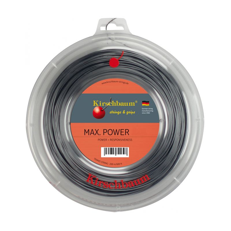Tenisová Cívka Kirschbaum Max Power Bobine Cordage 1,30 mm 200 m Šedá