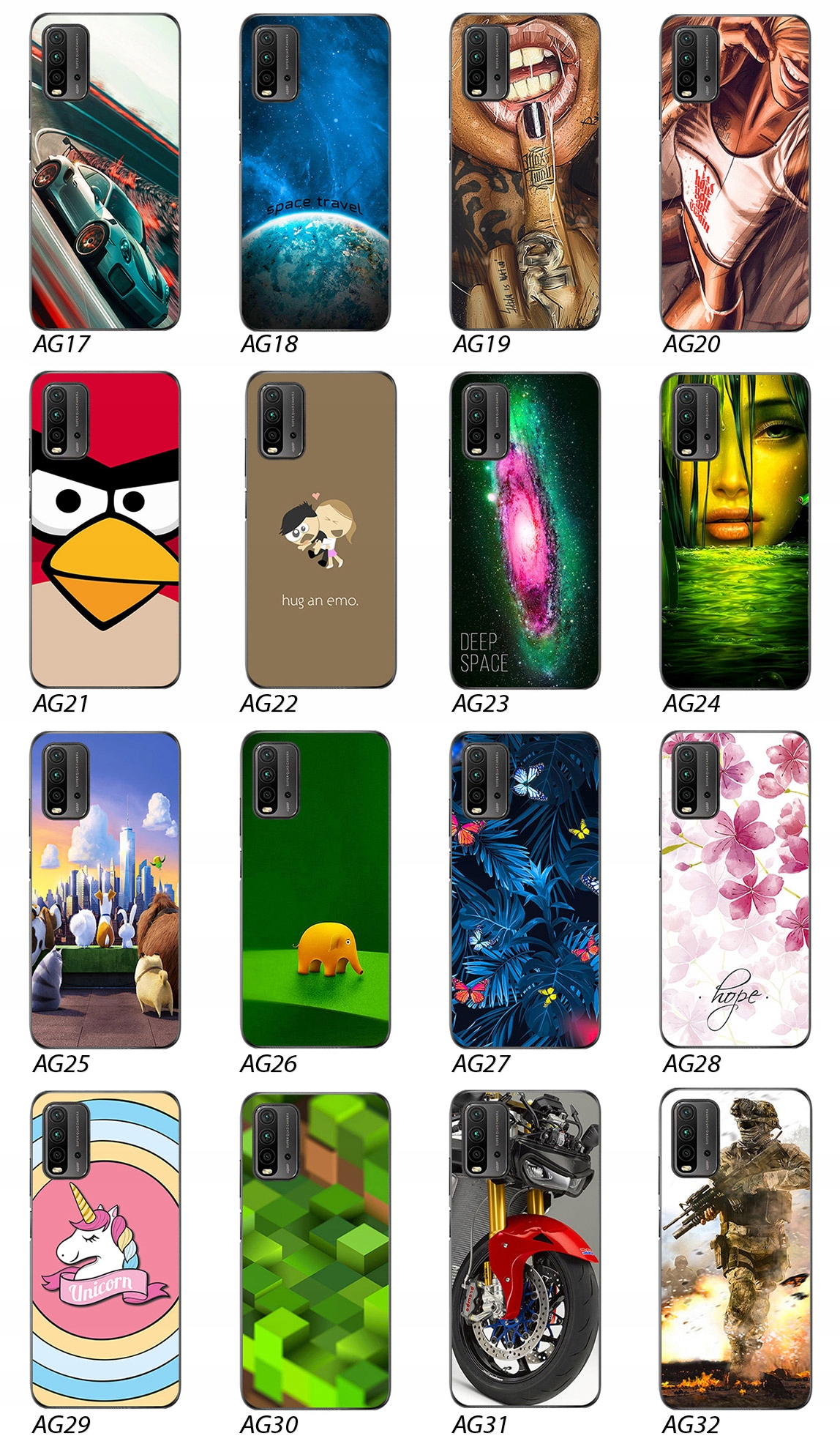 ETUI PLECKI FOTO Case OBUDOWA Pokrowiec WZORY SZKŁO 9H do Xiaomi Redmi 9T Kod producenta Etui Silikonowe FOTO Case Plecki WZORY TP08a