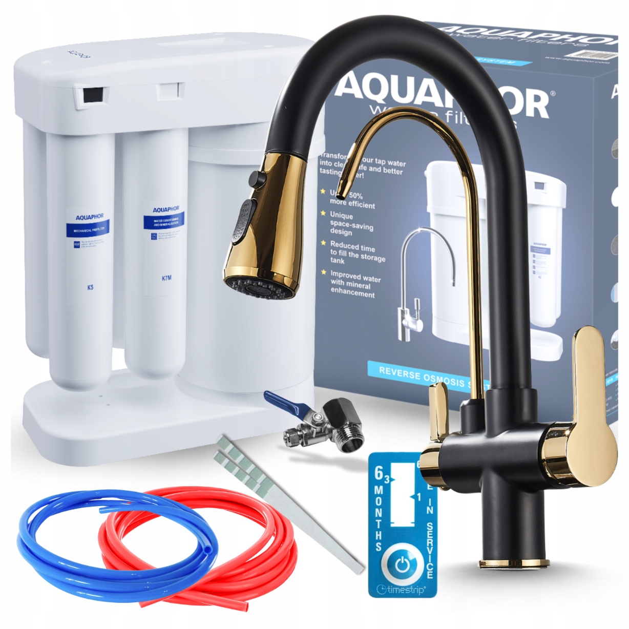 Kuchynský Kohútik S Vyťahovacím Výtokom A Vodný Filter, Obrátená Osmóza