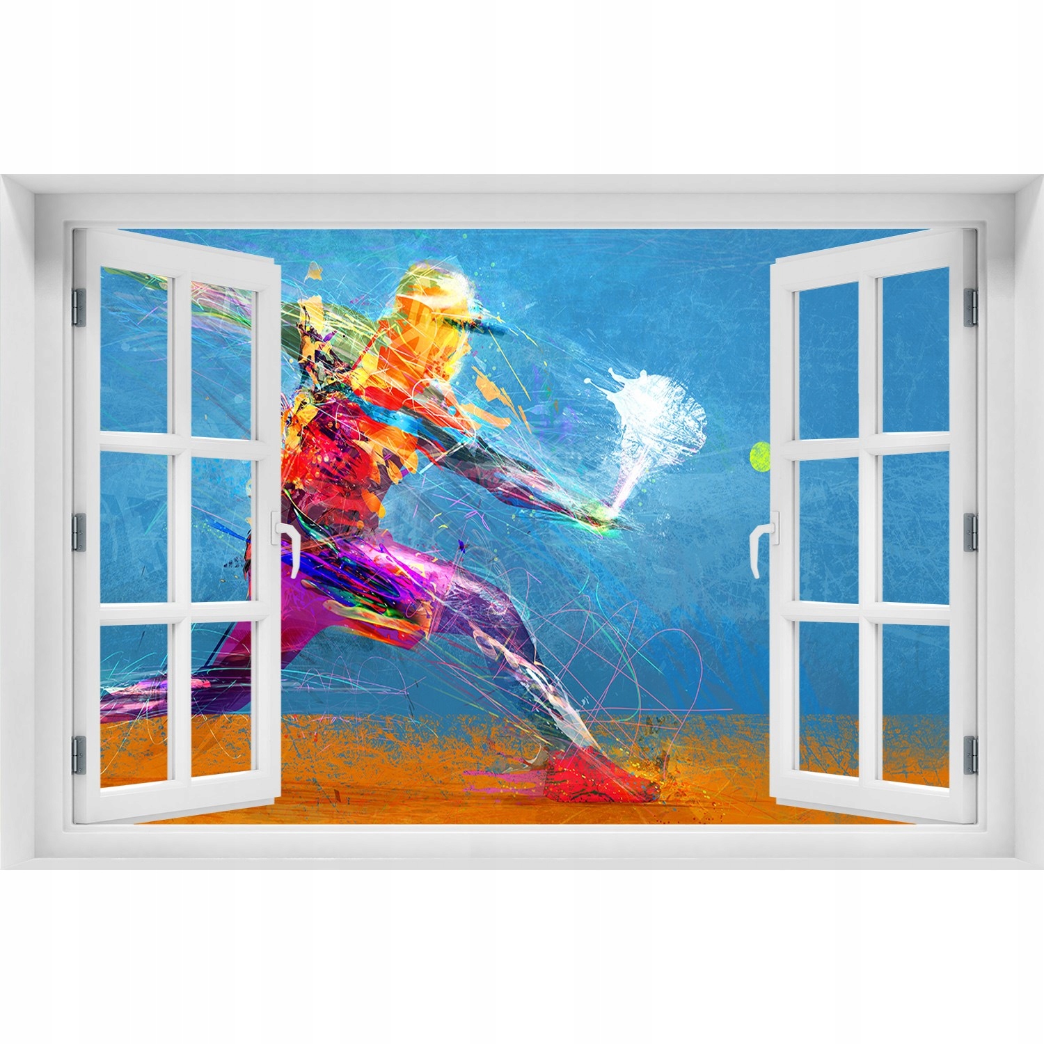 

Naklejka na ścianę 3D Okno Tenisista 90x60