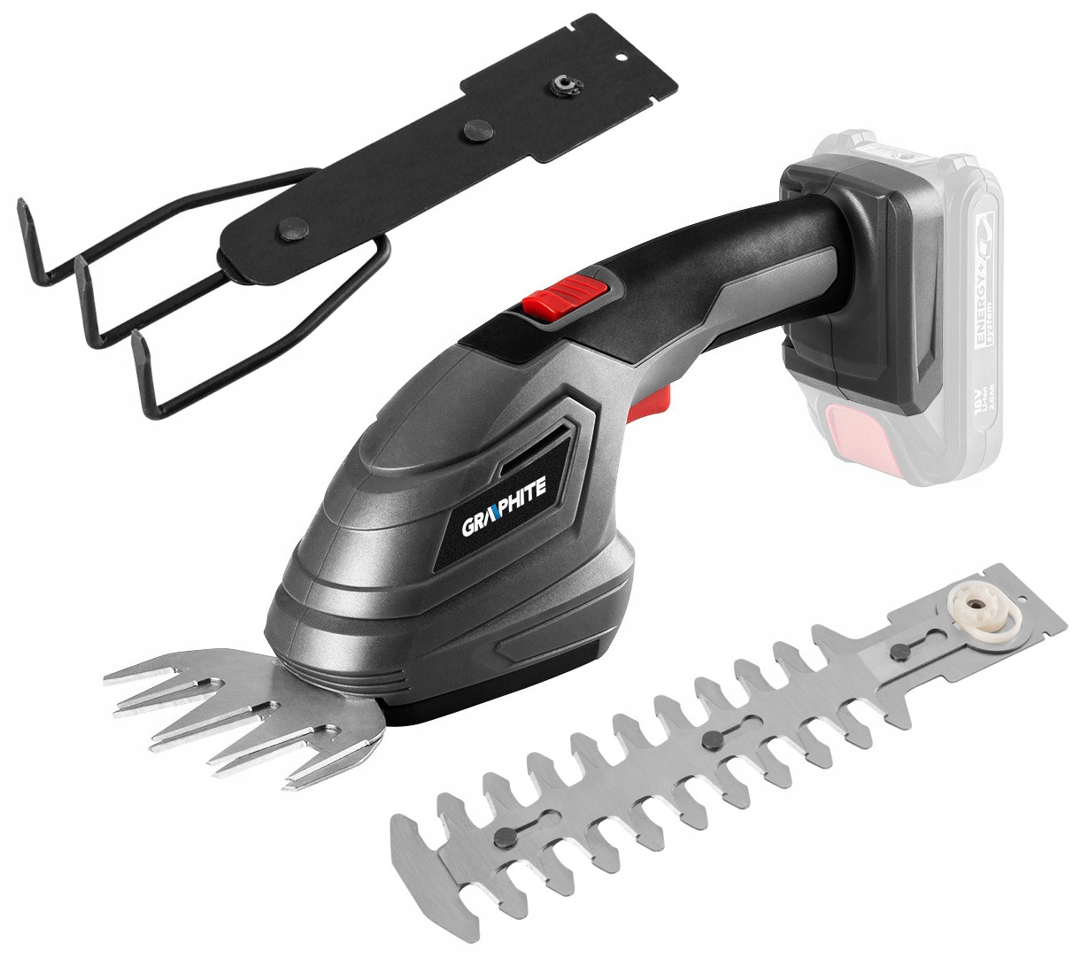 Zastřihovač na stříhání živé plotové trávy 3v1 Energy+ 18V Graphite