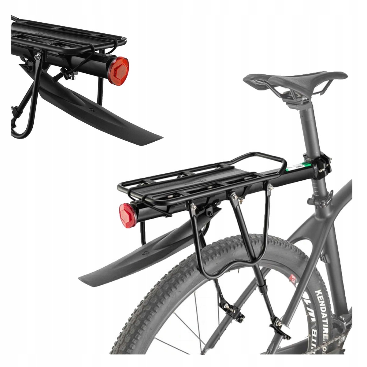 Bagażnik rowerowy tylny aluminiowy RockBros 50kg, z błotnikiem i odblaskiem