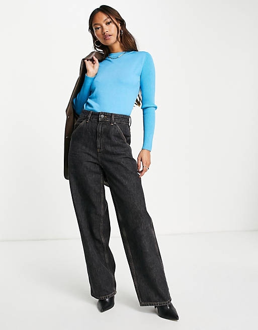 Gianni Feraud Modrý Jednoduchý Svetr (36)