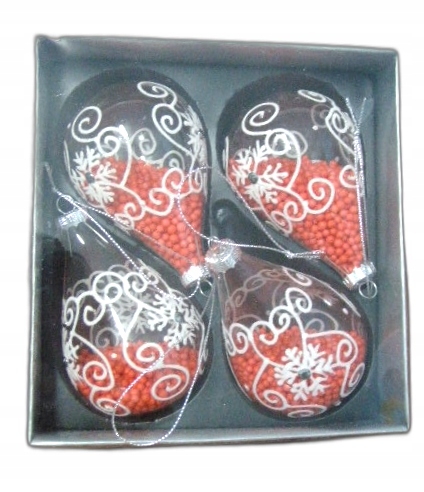bombki szklane 4szt.  łezka | 3785 — 3