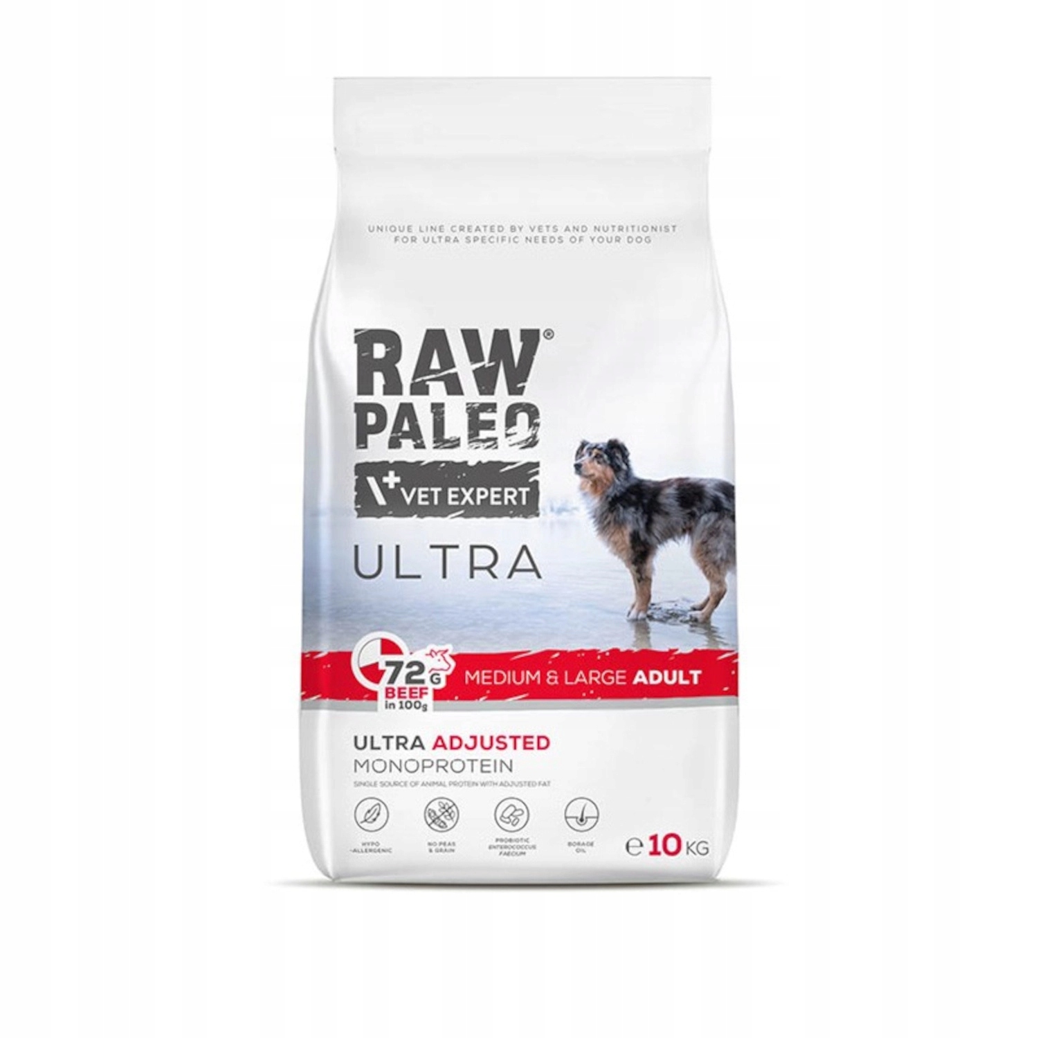 Levně VetExpert Raw Paleo Ultra Beef Adult Medium/Large 10 kg