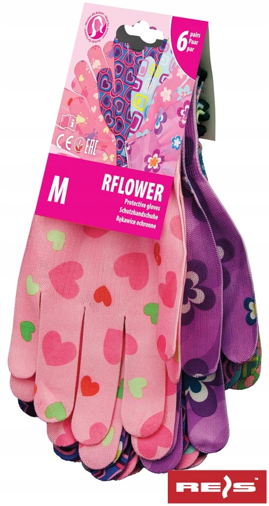 

6 par Rękawiczki ogrodowe elastyczne Rflower r.S