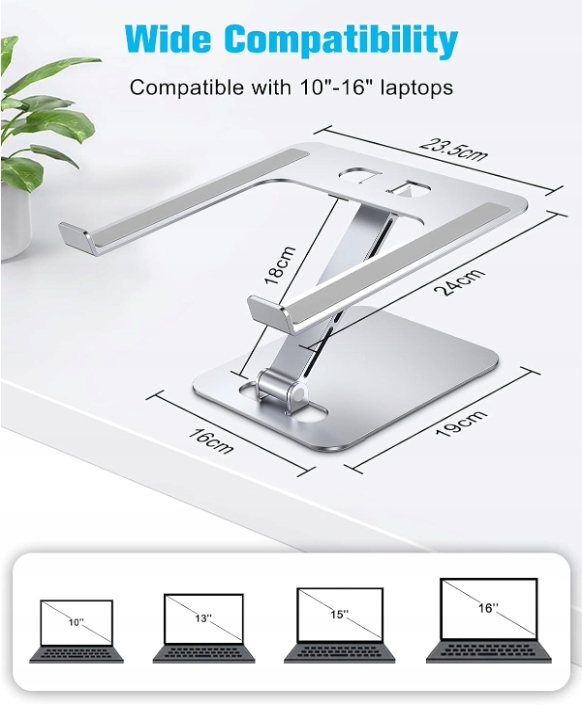 BABACOM STOJAK NA LAPTOPA PODSTAWKA ALUMINIOWA PÓŁKA 10-16" Srebrny Producent Inna