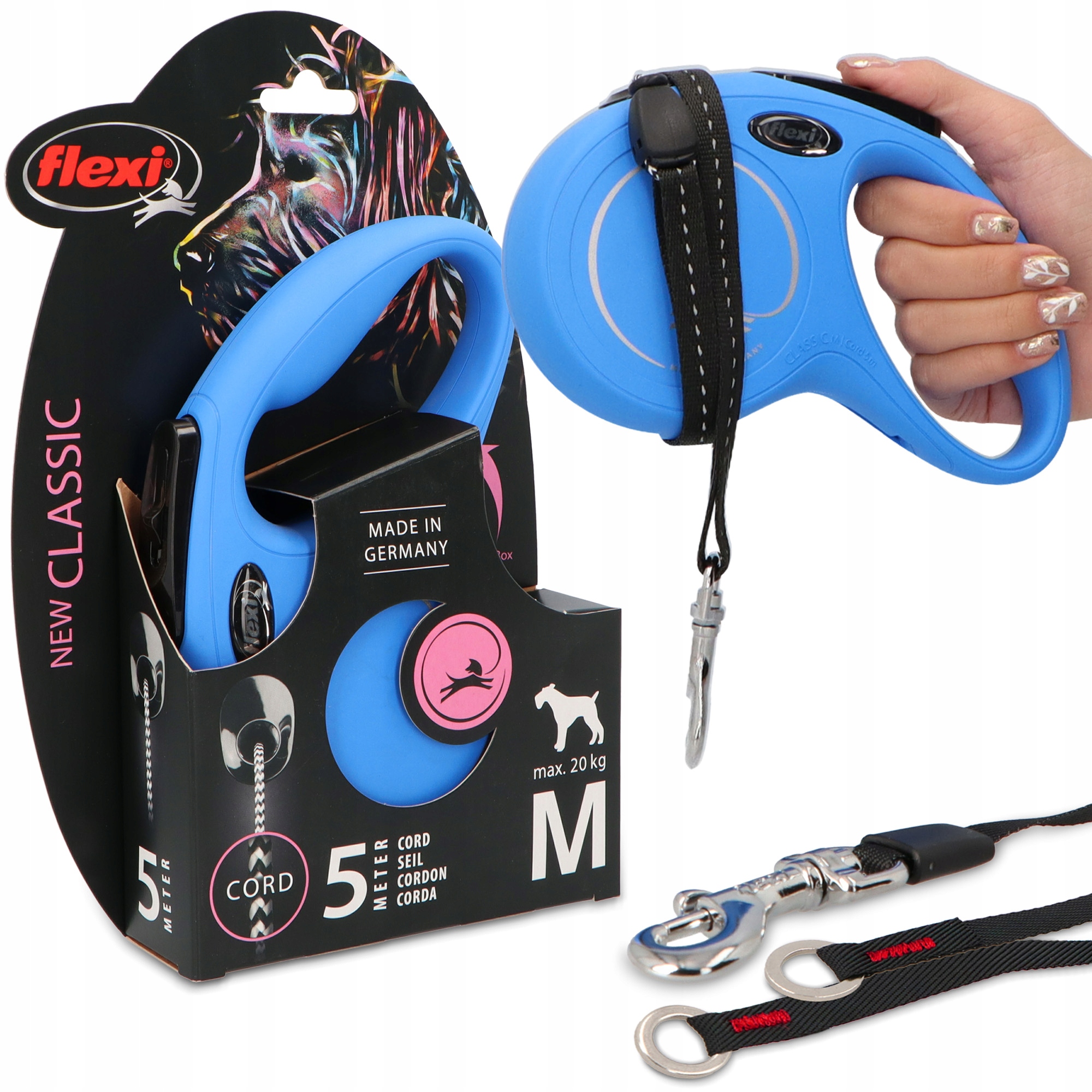 Levně Vodítko Automatická Psa M 20 kg 5 m Navíjecí lanko Roztahovací Odolná Výkon 3O